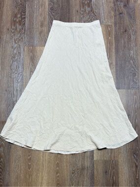 Classic Cream A-Line Midi Skirt